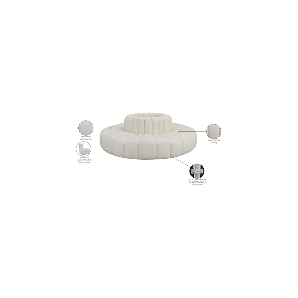 Arc Cream Vegan Leather Modular Sofa. Picture 8