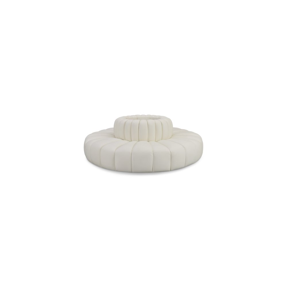 Arc Cream Vegan Leather Modular Sofa. Picture 1