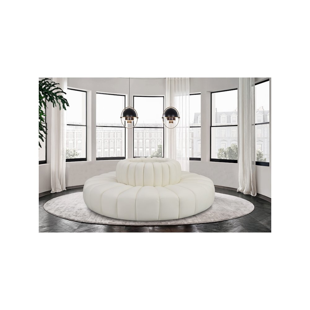 Arc Cream Vegan Leather Modular Sofa. Picture 2