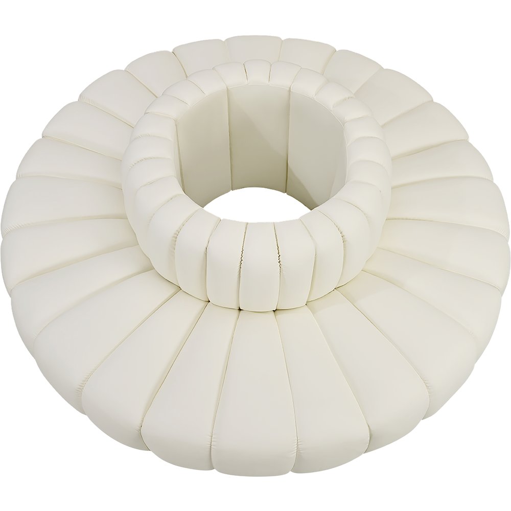 Arc Cream Vegan Leather Modular Sofa. Picture 3