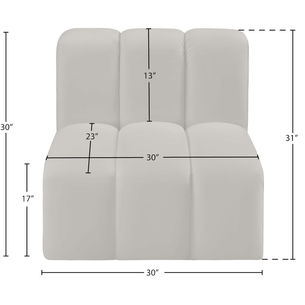 Arc Cream Vegan Leather Straight Chair. Picture 10