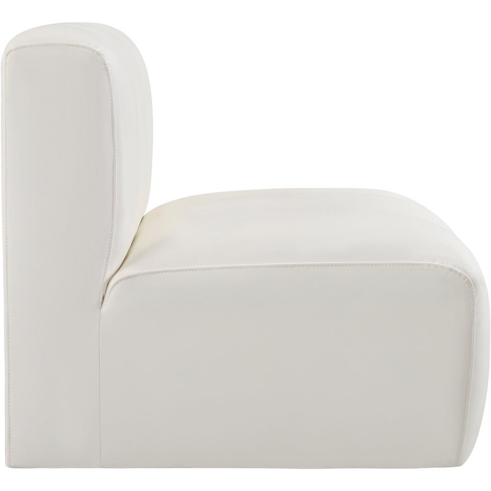 Arc Cream Vegan Leather Straight Chair. Picture 5