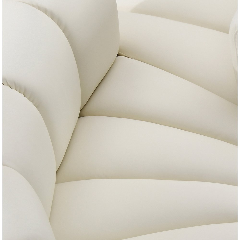 Arc Cream Vegan Leather Straight Chair. Picture 7