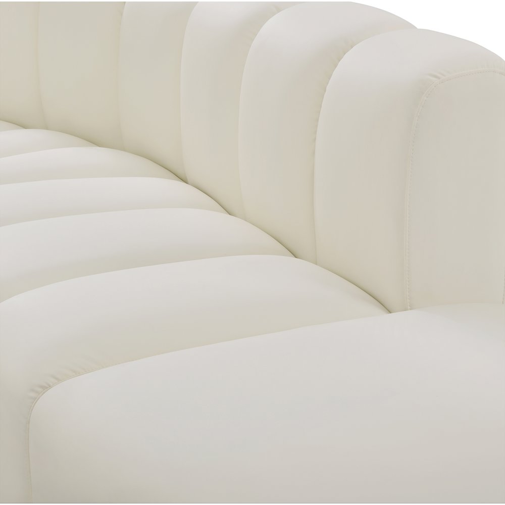 Arc Cream Vegan Leather Straight Chair. Picture 8