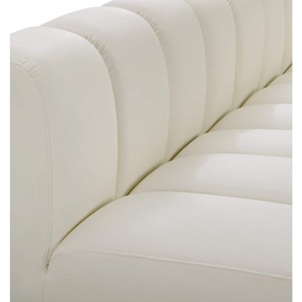 Arc Cream Vegan Leather Straight Chair. Picture 9