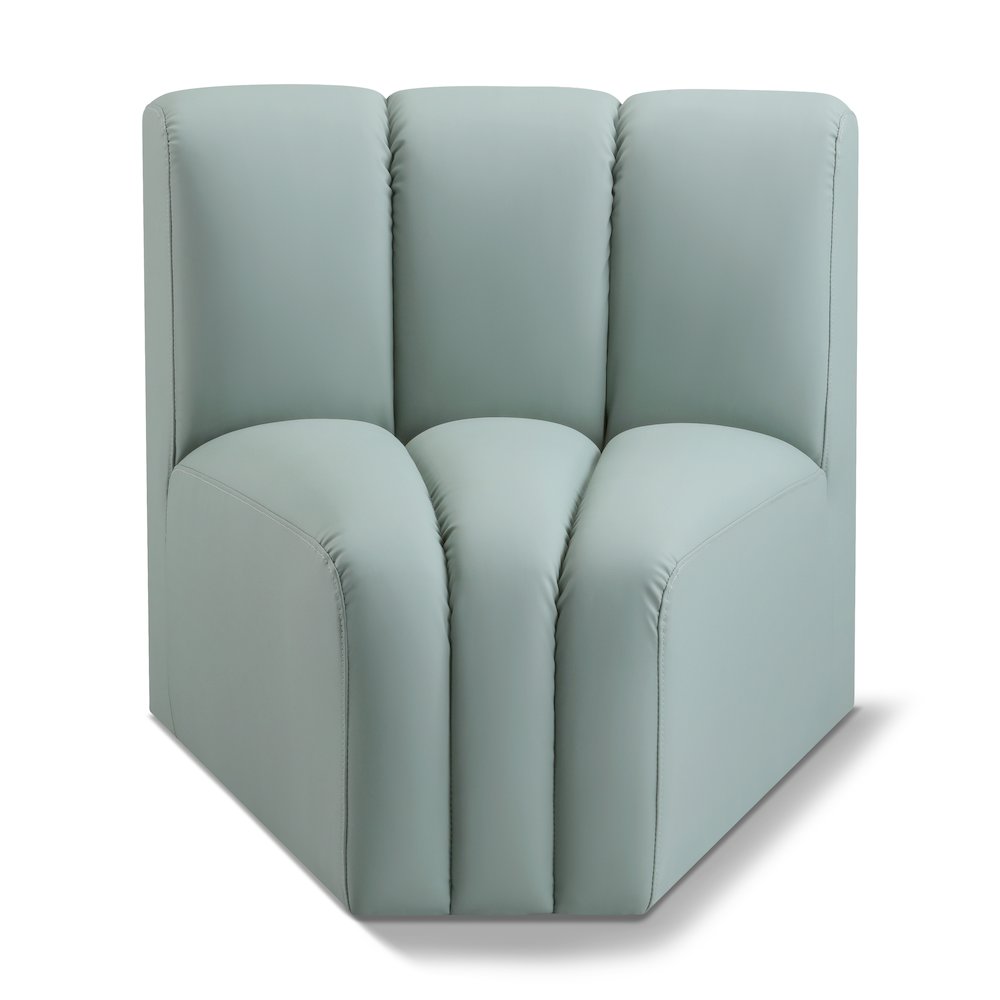 Arc Mint Green Vegan Leather Curved Corner. Picture 1