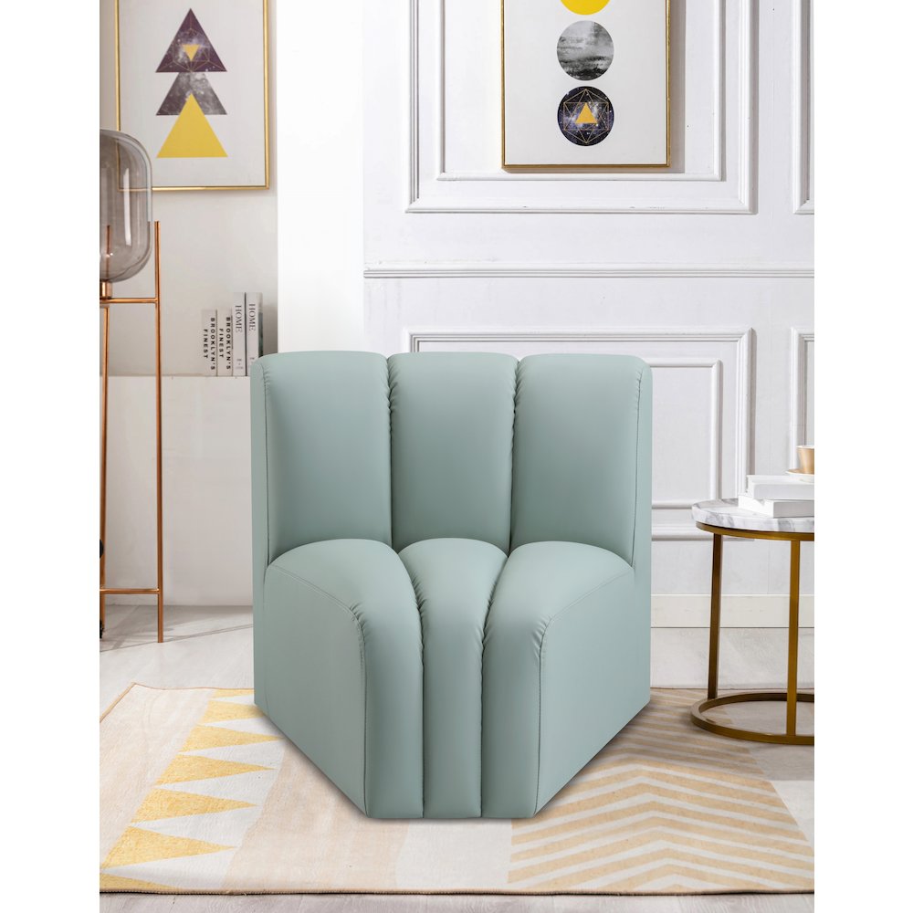 Arc Mint Green Vegan Leather Curved Corner. Picture 2