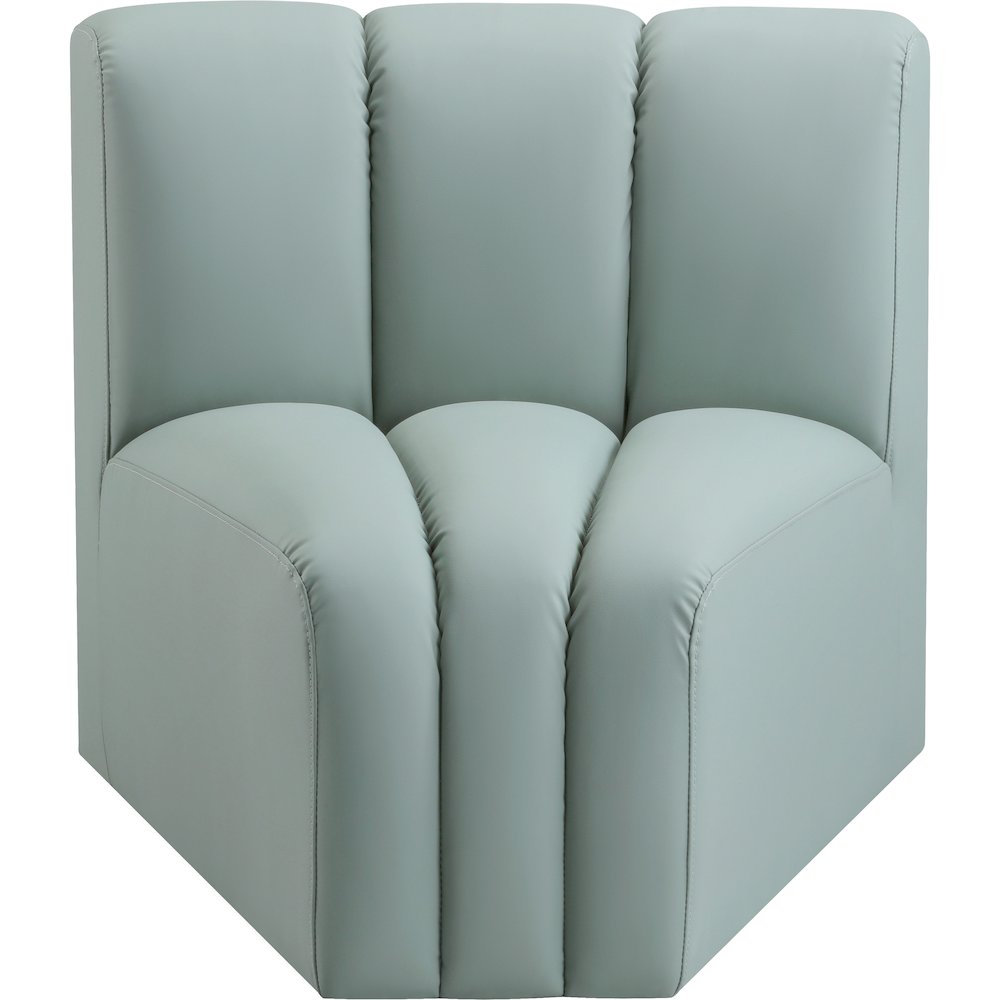 Arc Mint Green Vegan Leather Curved Corner. Picture 3