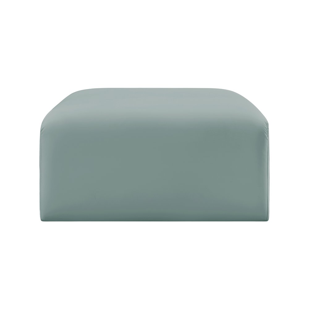 Arc Mint Green Vegan Leather Ottoman. Picture 4