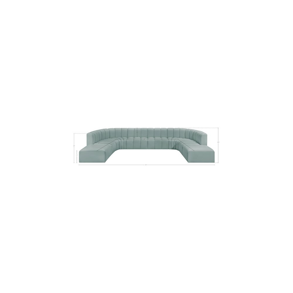 Arc Mint Green Vegan Leather Modular Sofa. Picture 11