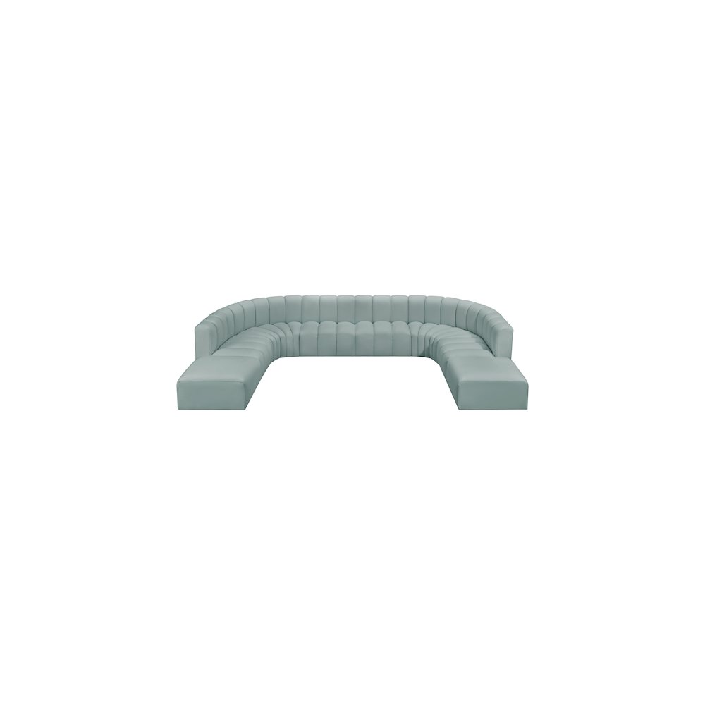 Arc Mint Green Vegan Leather Modular Sofa. Picture 3