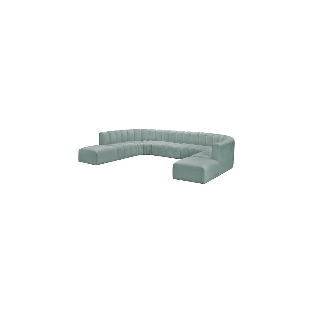 Arc Mint Green Vegan Leather Modular Sofa. Picture 4