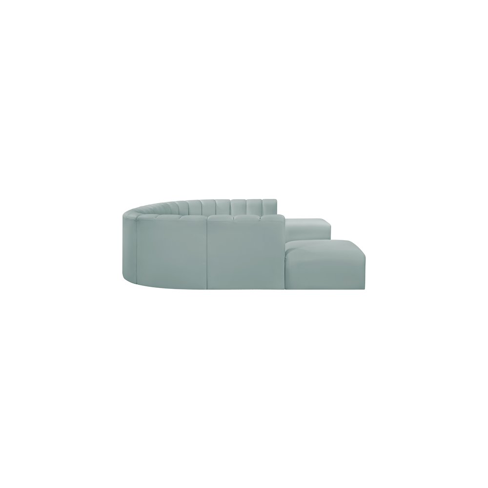 Arc Mint Green Vegan Leather Modular Sofa. Picture 5