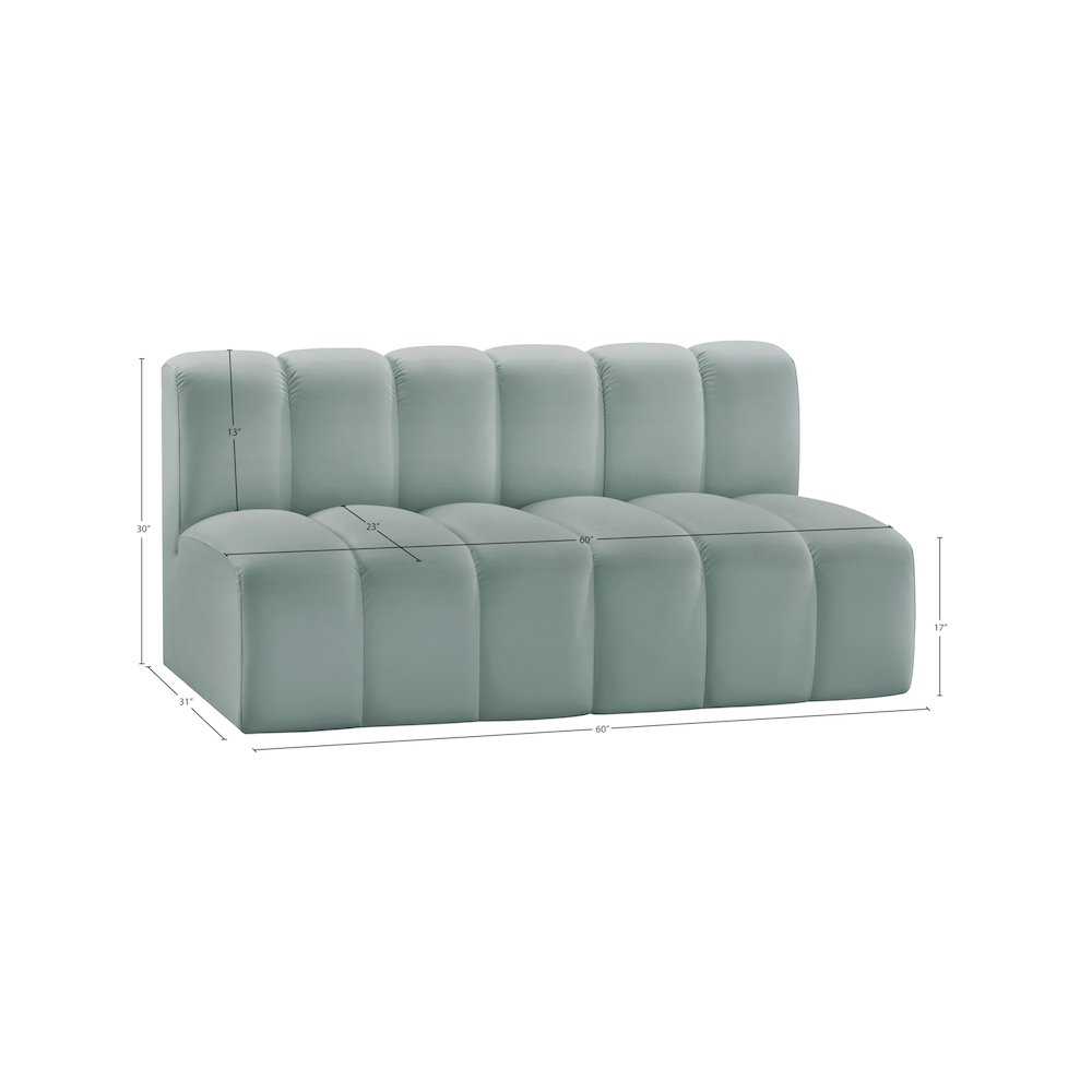 Arc Mint Green Vegan Leather Modular Sofa. Picture 11