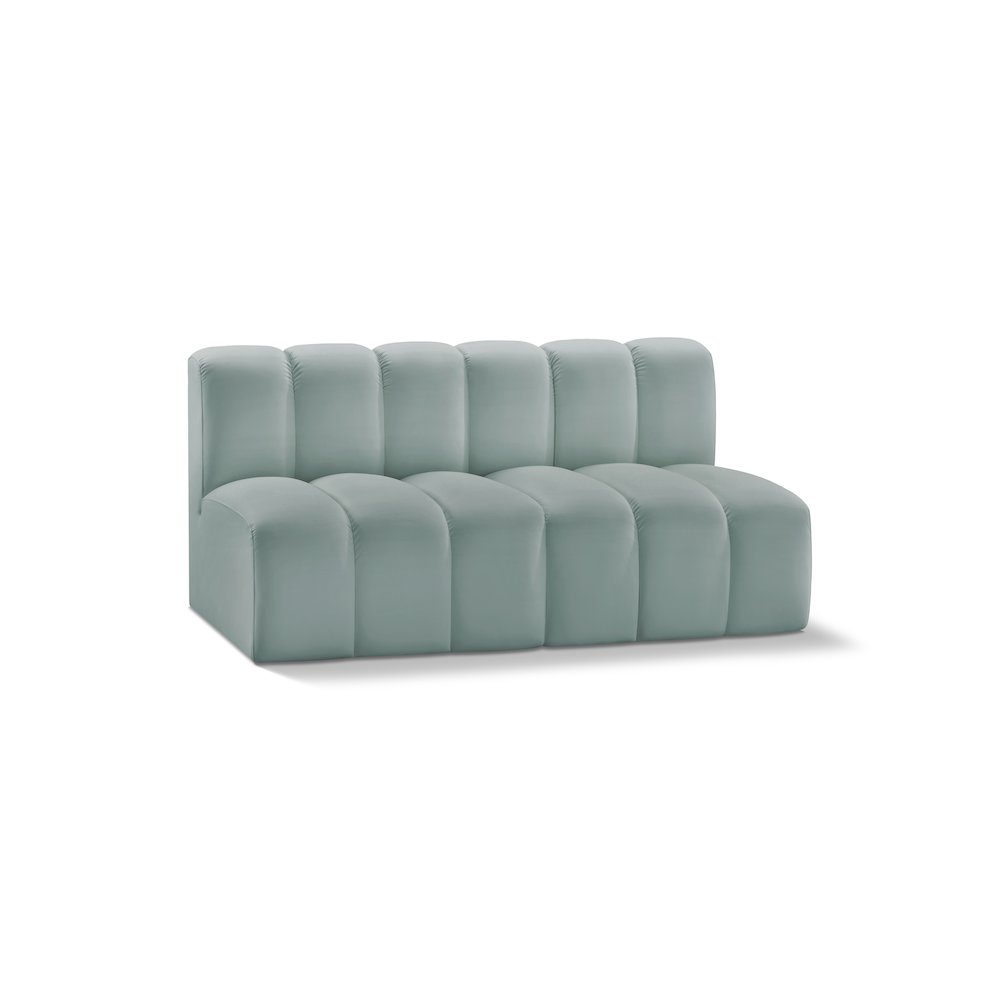 Arc Mint Green Vegan Leather Modular Sofa. Picture 1