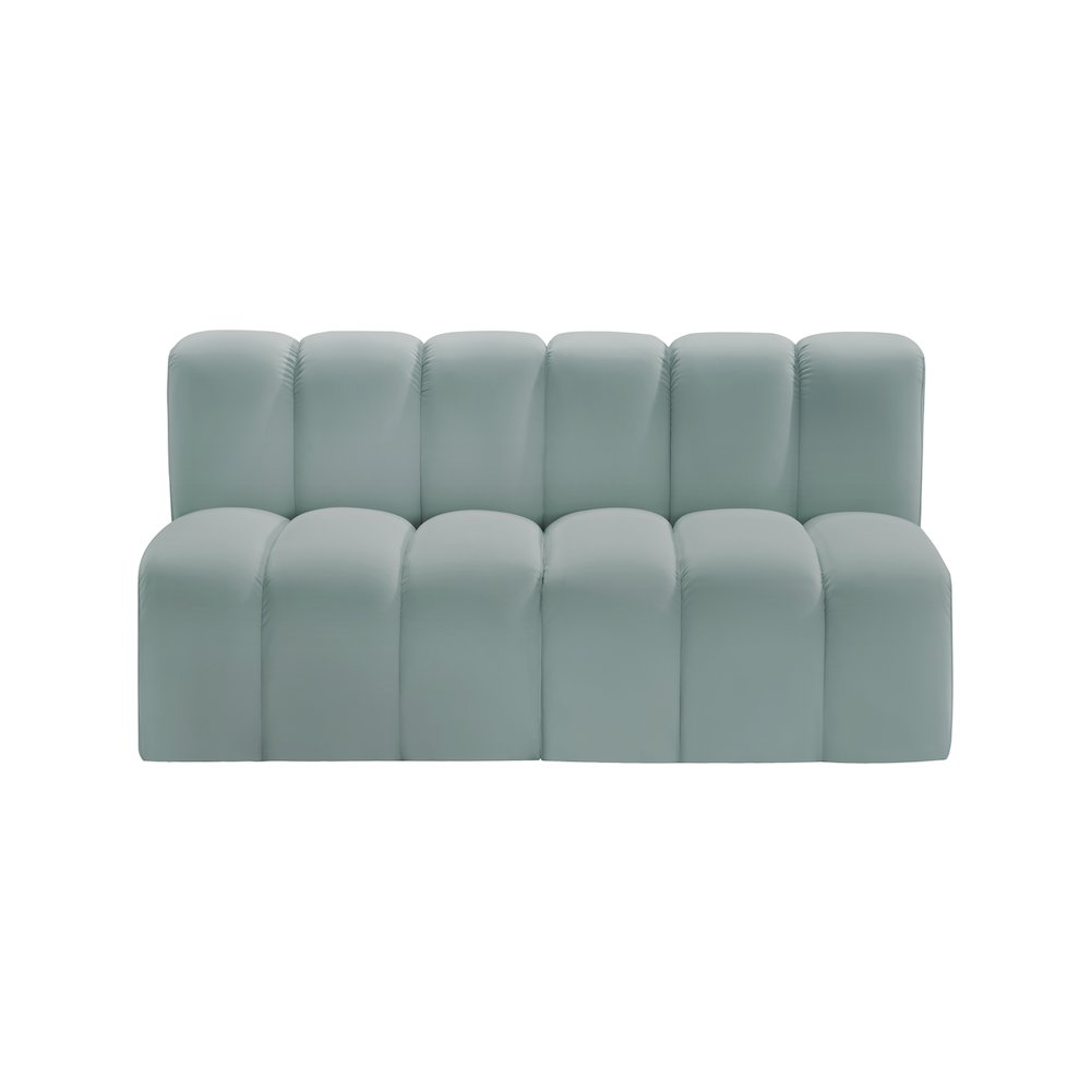 Arc Mint Green Vegan Leather Modular Sofa. Picture 3