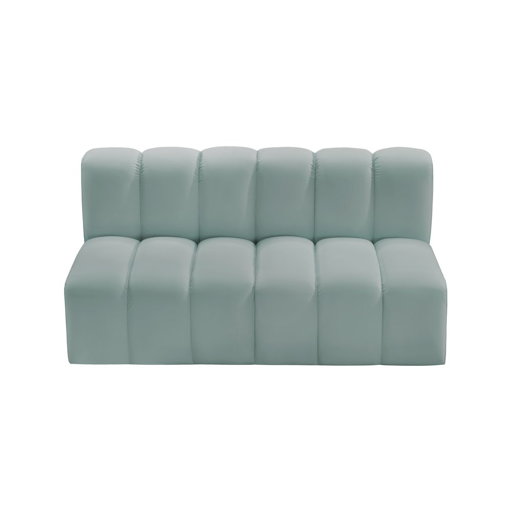 Arc Mint Green Vegan Leather Modular Sofa. Picture 4