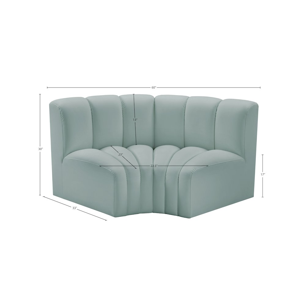 Arc Mint Green Vegan Leather Modular Sofa. Picture 10