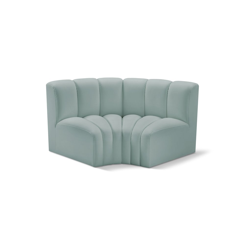 Arc Mint Green Vegan Leather Modular Sofa. Picture 1