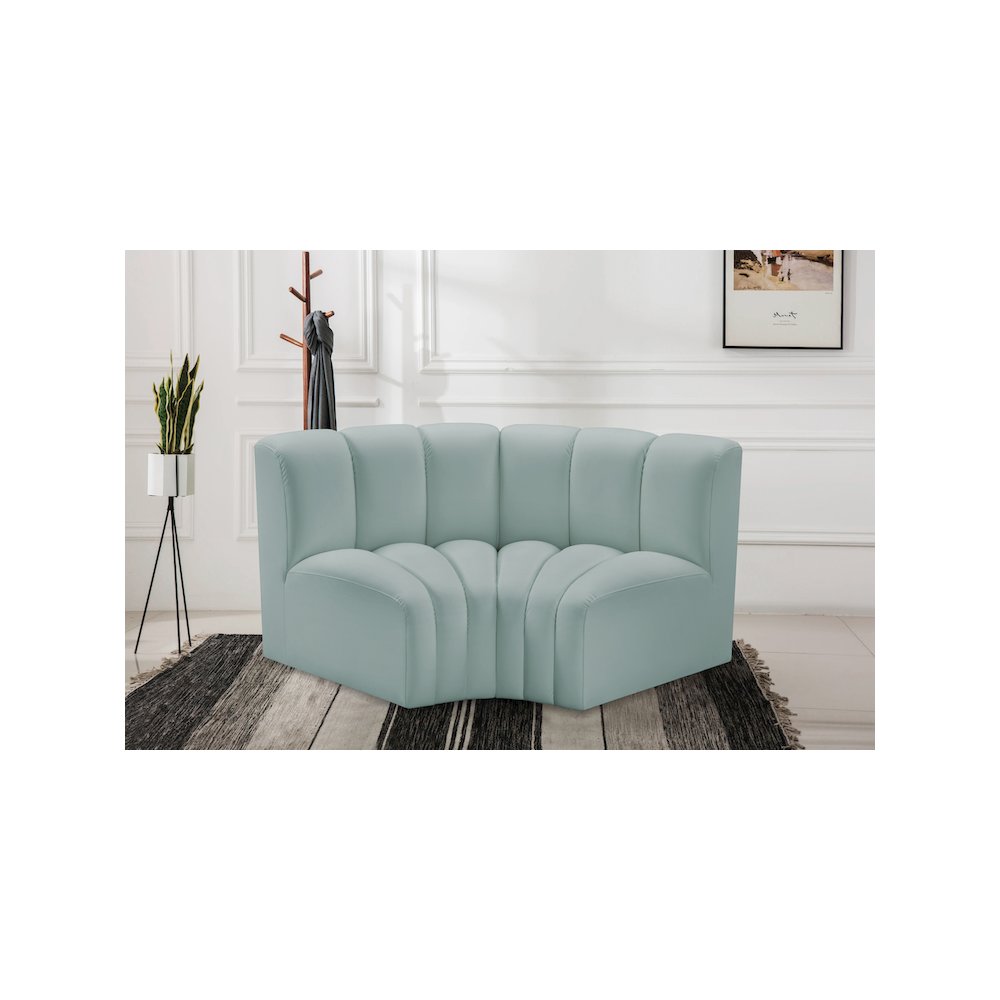 Arc Mint Green Vegan Leather Modular Sofa. Picture 2