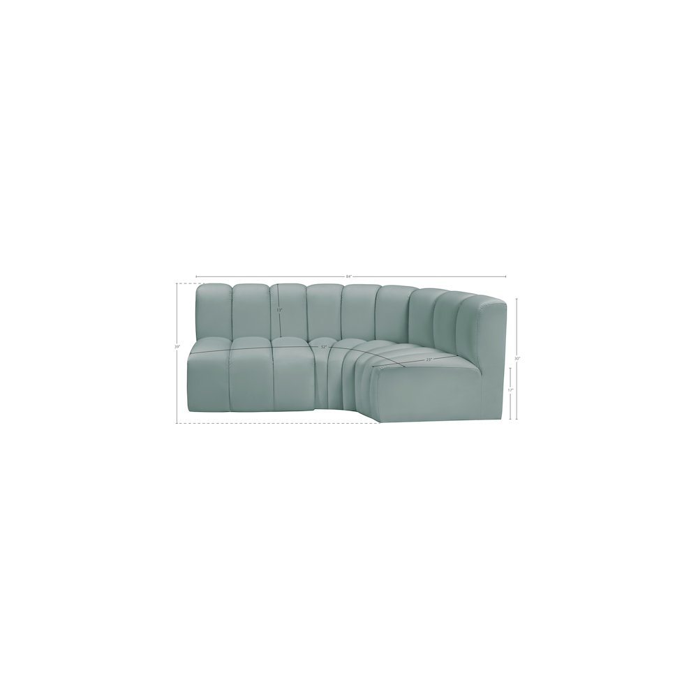 Arc Mint Green Vegan Leather Modular Sofa. Picture 11