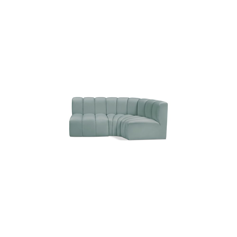 Arc Mint Green Vegan Leather Modular Sofa. Picture 1