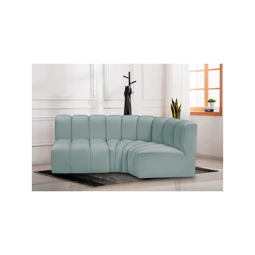 Arc Mint Green Vegan Leather Modular Sofa. Picture 2