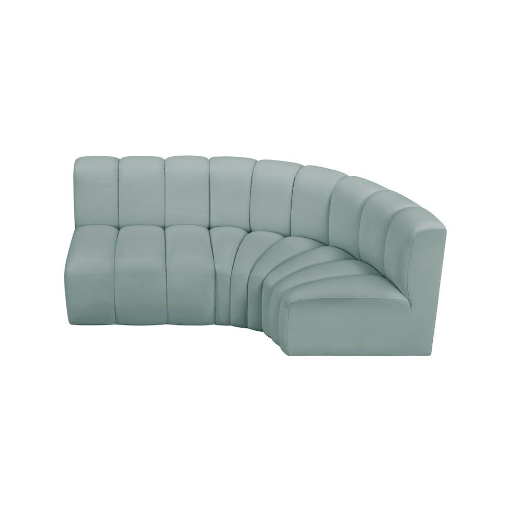Arc Mint Green Vegan Leather Modular Sofa. Picture 3