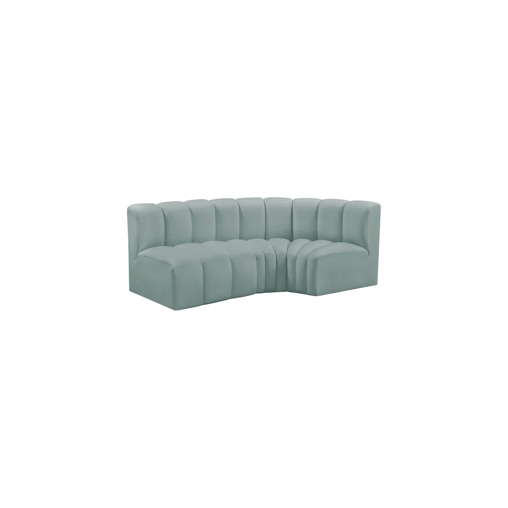 Arc Mint Green Vegan Leather Modular Sofa. Picture 4