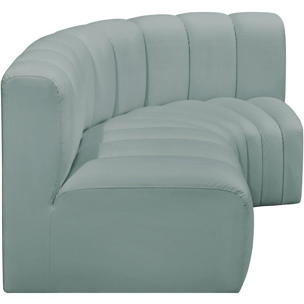 Arc Mint Green Vegan Leather Modular Sofa. Picture 5