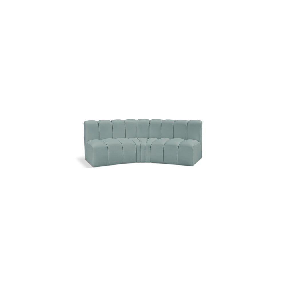 Arc Mint Green Vegan Leather Modular Sofa. Picture 1