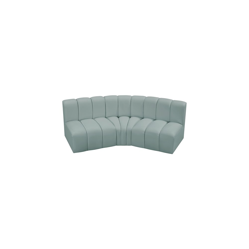 Arc Mint Green Vegan Leather Modular Sofa. Picture 3