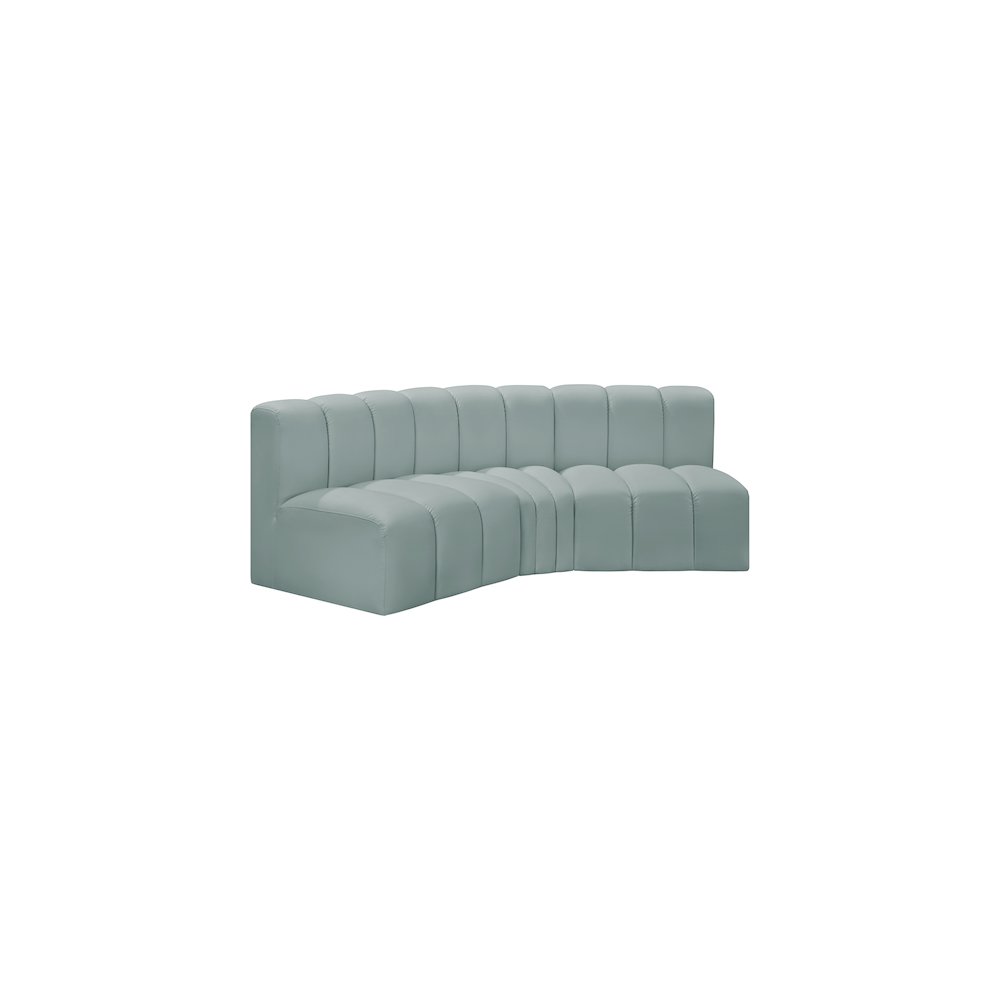 Arc Mint Green Vegan Leather Modular Sofa. Picture 4