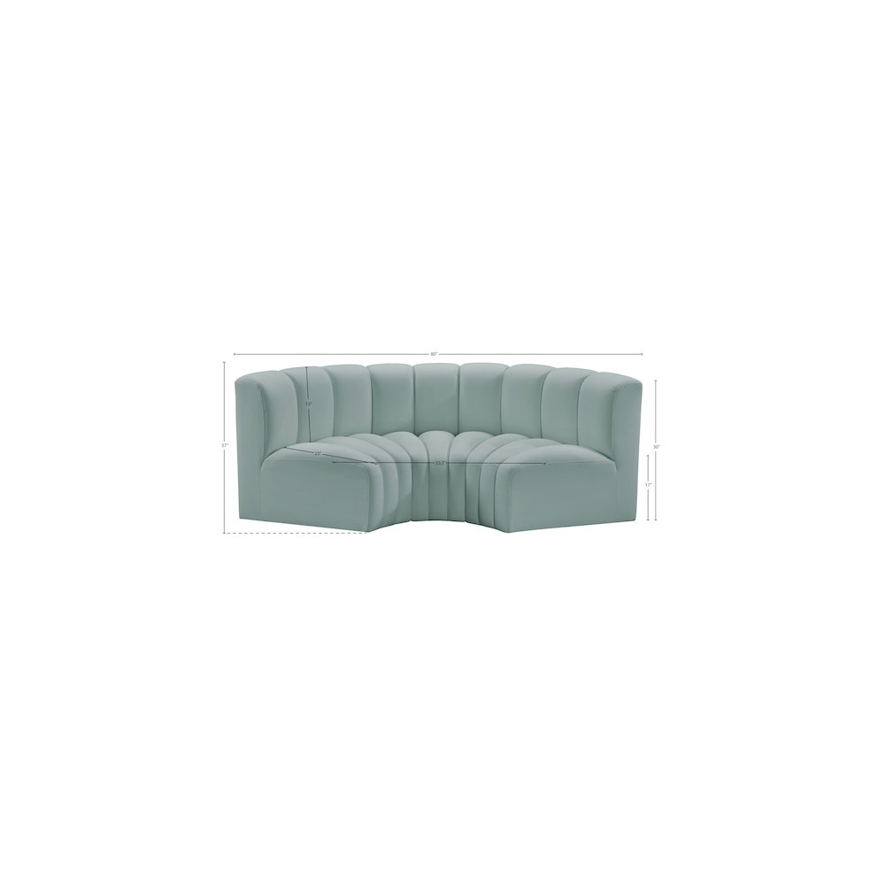 Arc Mint Green Vegan Leather Modular Sofa. Picture 11