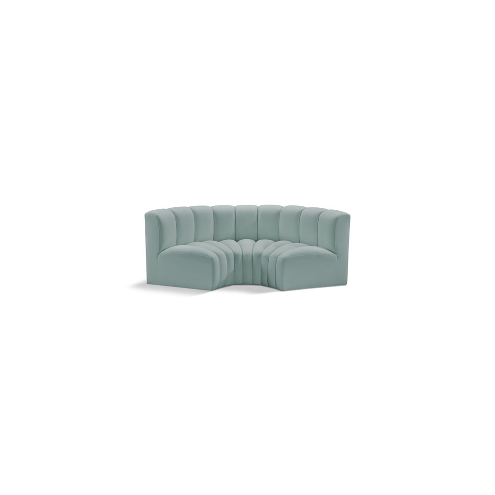 Arc Mint Green Vegan Leather Modular Sofa. Picture 1