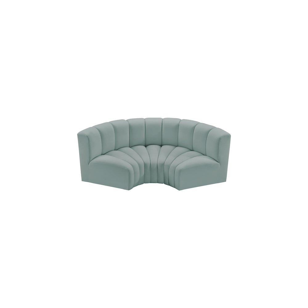 Arc Mint Green Vegan Leather Modular Sofa. Picture 3
