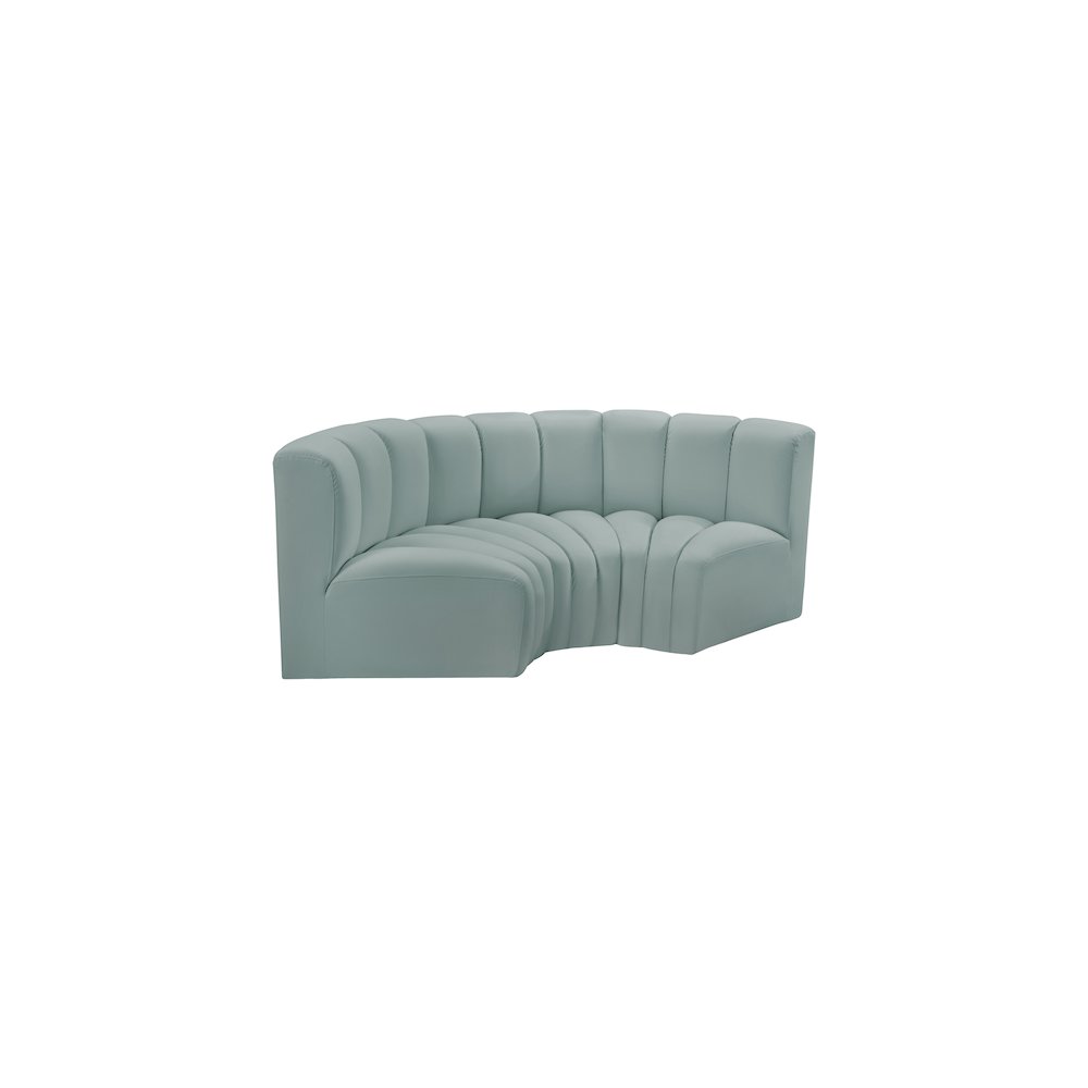 Arc Mint Green Vegan Leather Modular Sofa. Picture 4