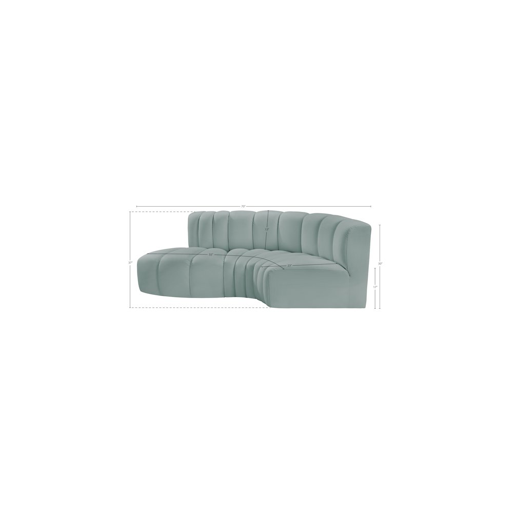 Arc Mint Green Vegan Leather Modular Sofa. Picture 11