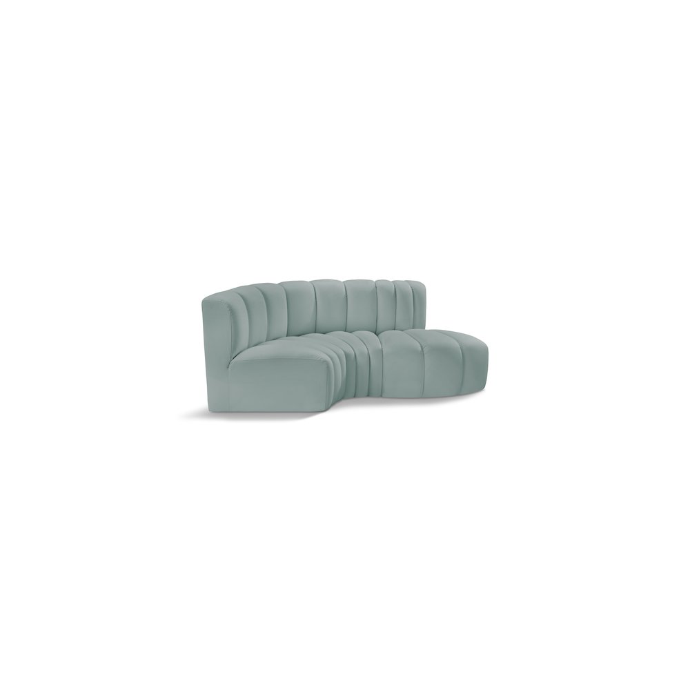 Arc Mint Green Vegan Leather Modular Sofa. Picture 1