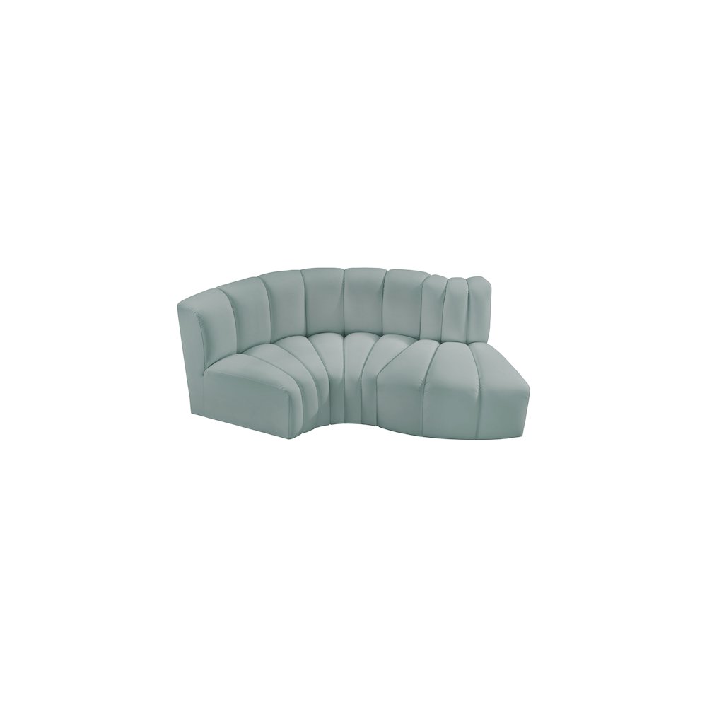 Arc Mint Green Vegan Leather Modular Sofa. Picture 3