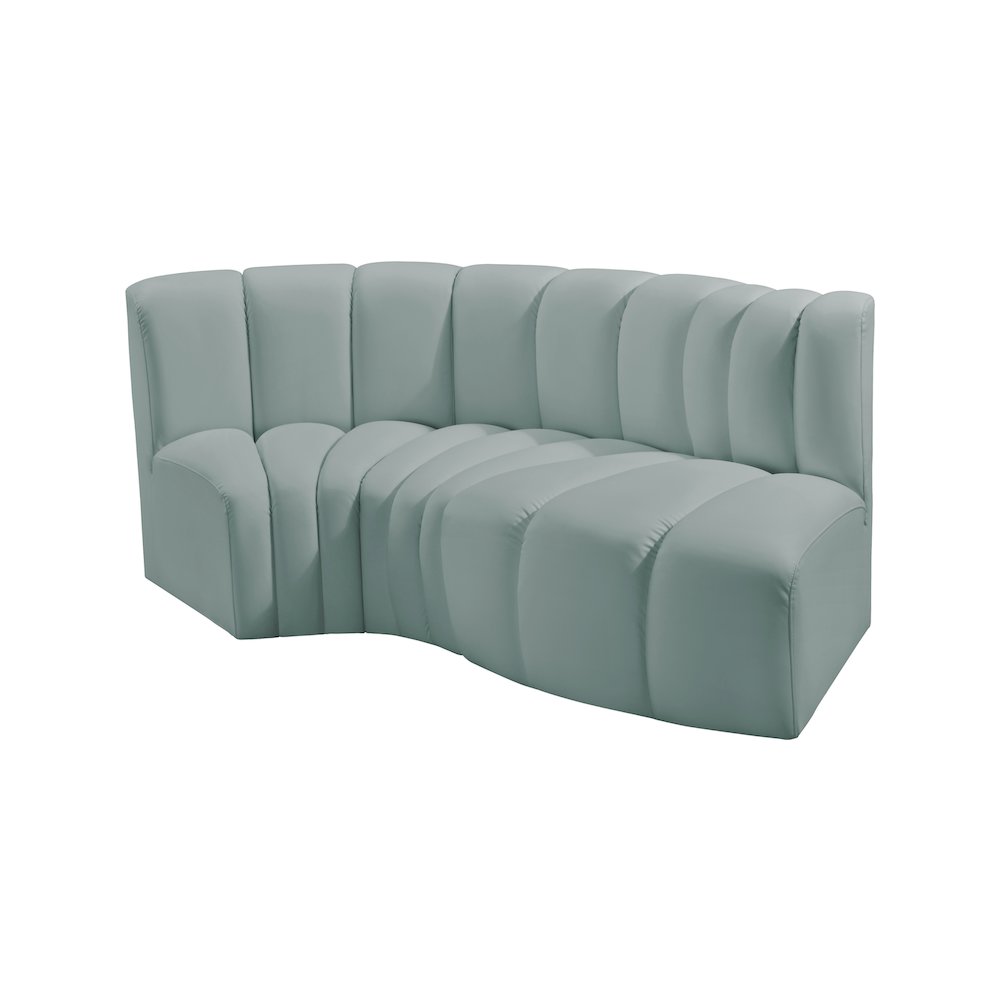 Arc Mint Green Vegan Leather Modular Sofa. Picture 4