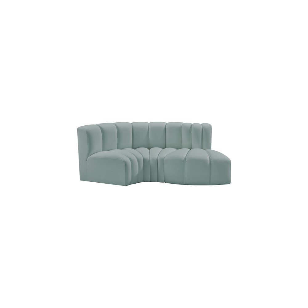 Arc Mint Green Vegan Leather Modular Sofa. Picture 5