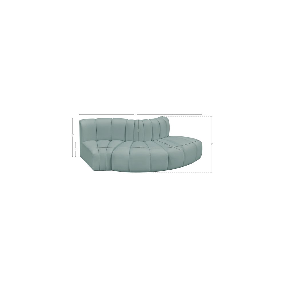 Arc Mint Green Vegan Leather Modular Sofa. Picture 10