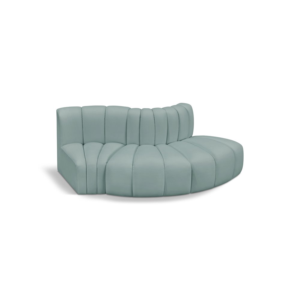 Arc Mint Green Vegan Leather Modular Sofa. Picture 1
