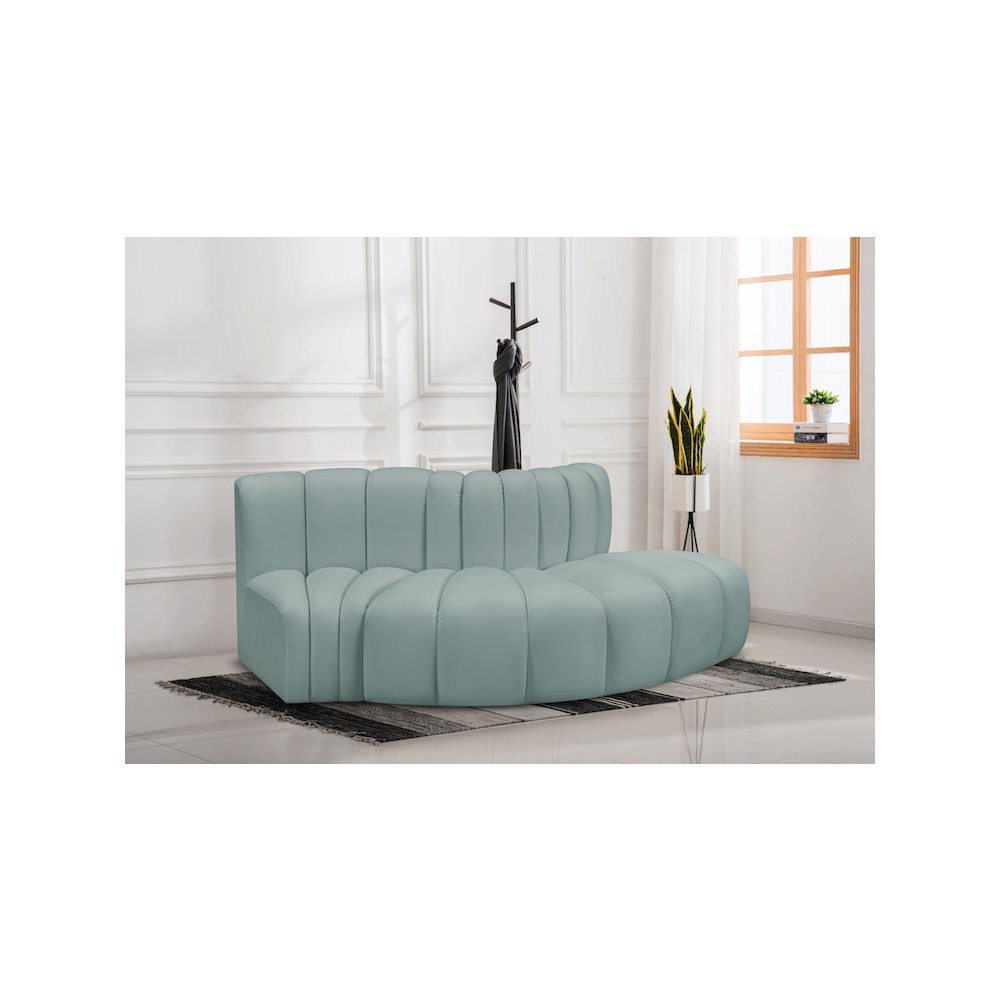Arc Mint Green Vegan Leather Modular Sofa. Picture 2