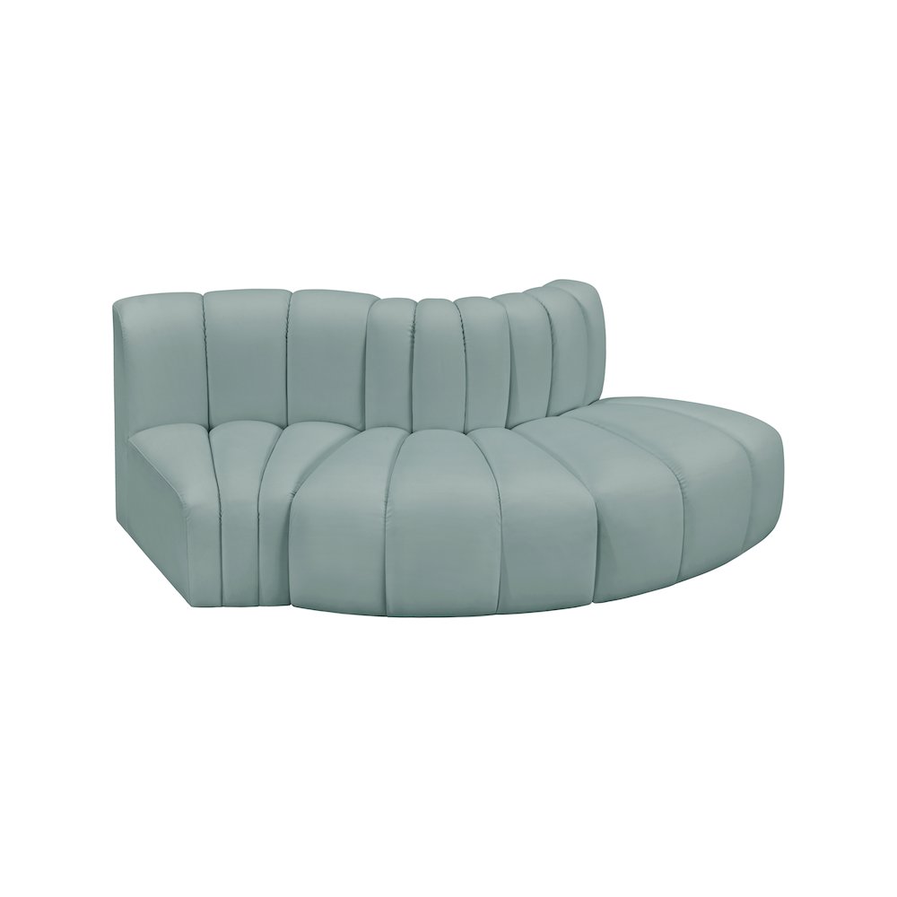 Arc Mint Green Vegan Leather Modular Sofa. Picture 3
