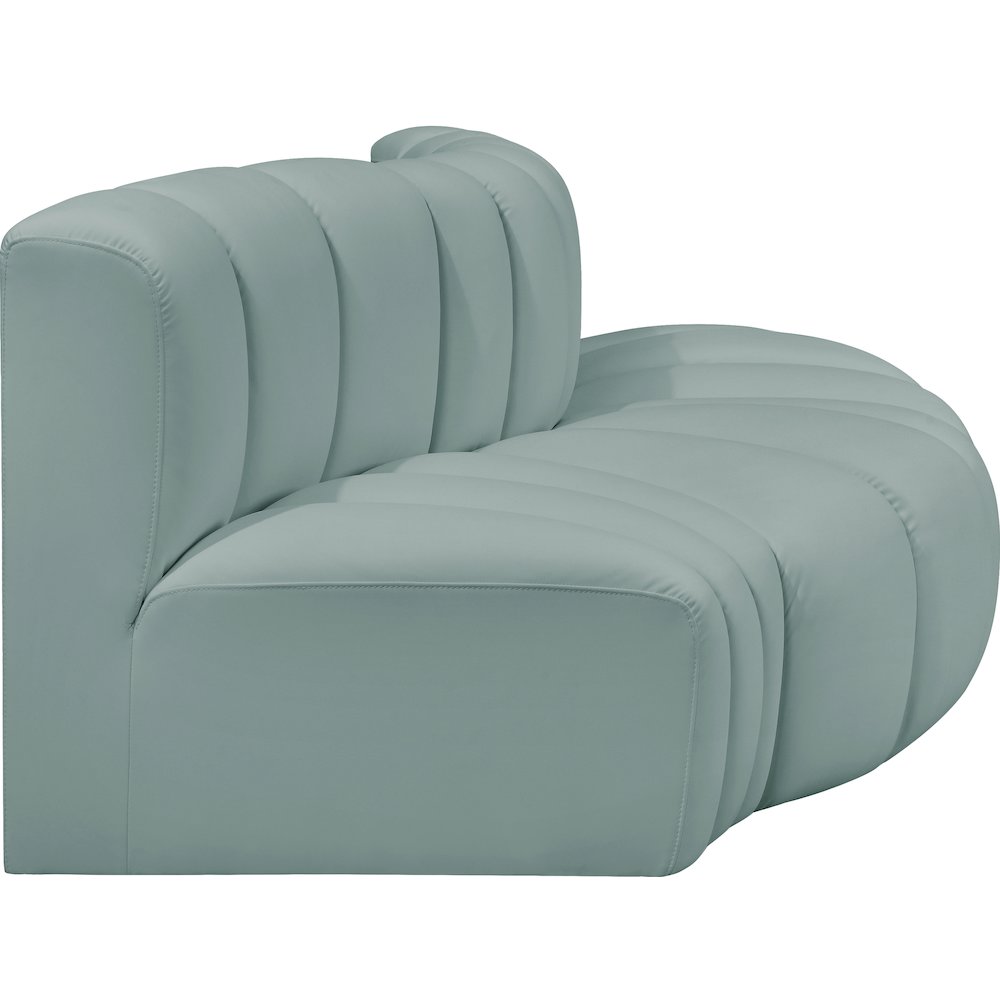 Arc Mint Green Vegan Leather Modular Sofa. Picture 4