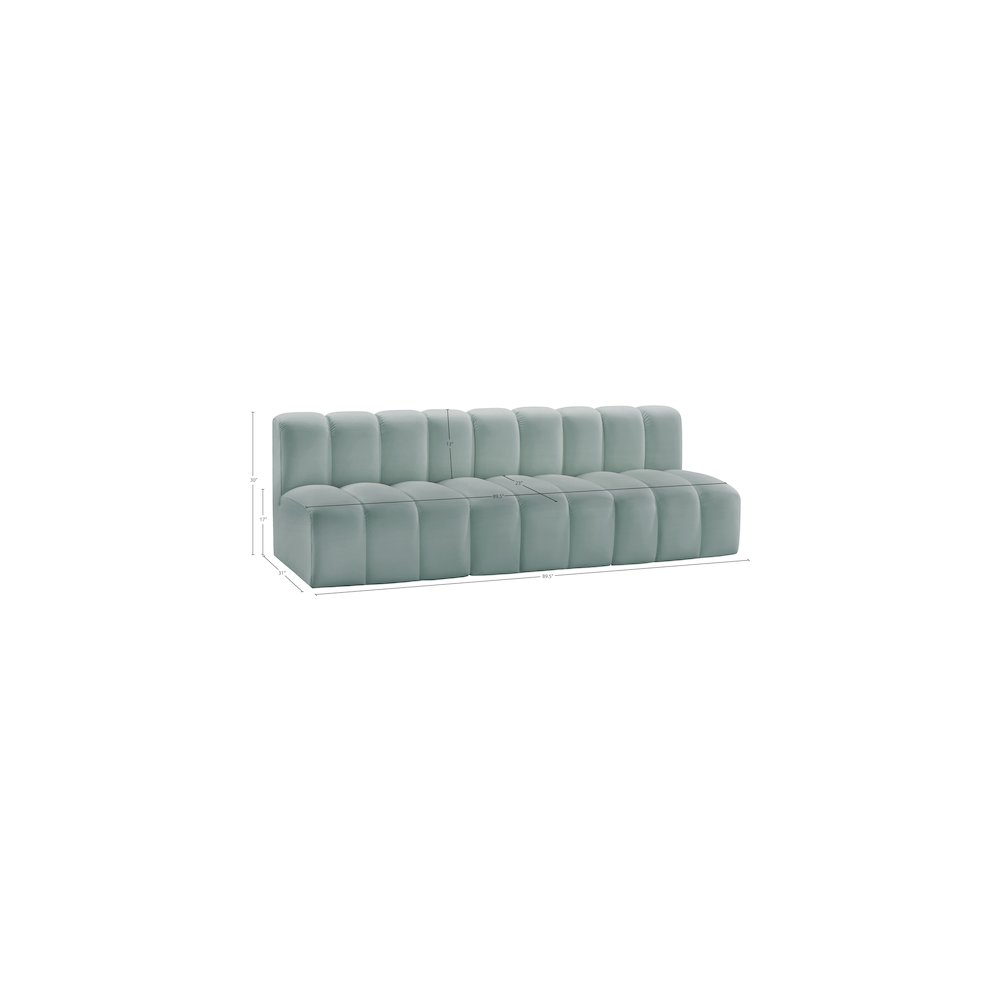 Arc Mint Green Vegan Leather Modular Sofa. Picture 11