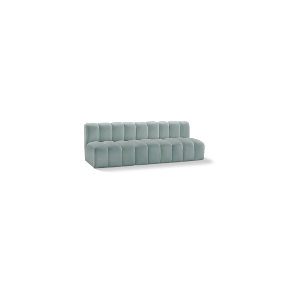 Arc Mint Green Vegan Leather Modular Sofa. Picture 1