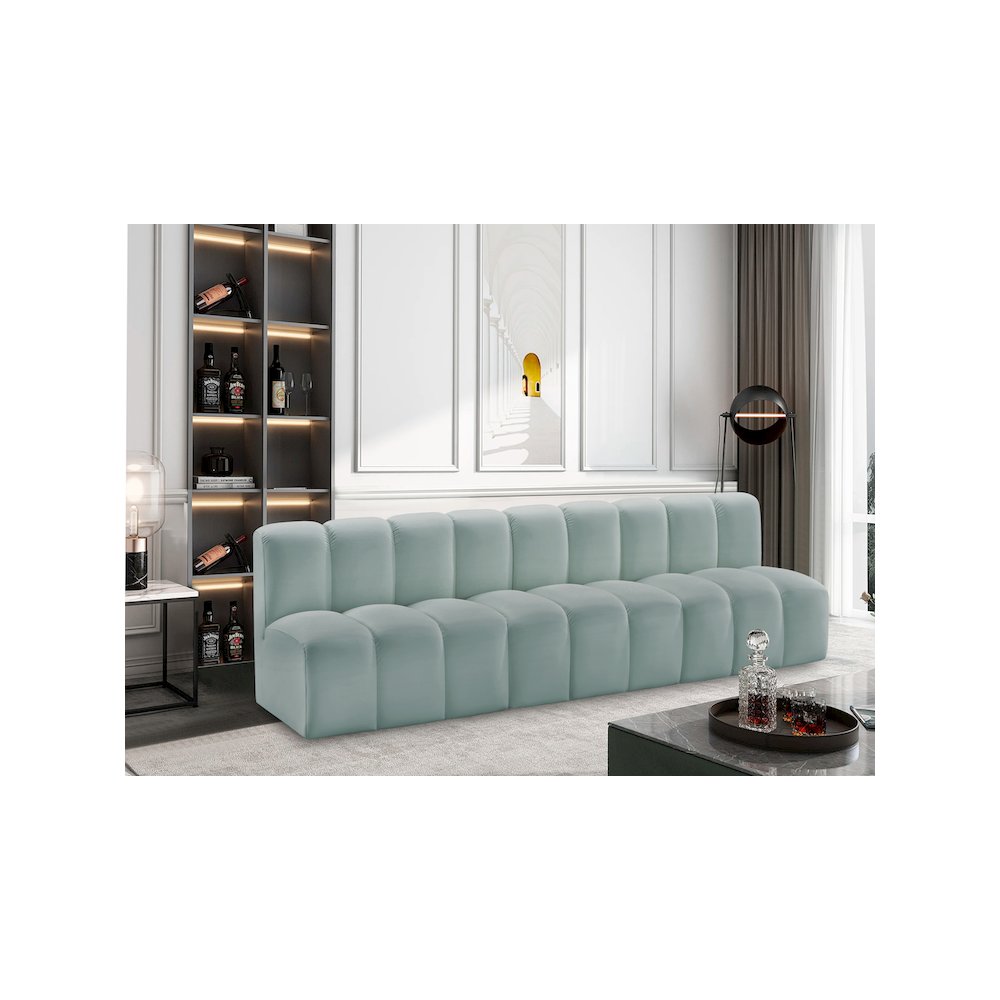 Arc Mint Green Vegan Leather Modular Sofa. Picture 2